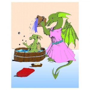 Dragons Bathtime painting artwork