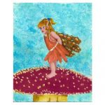 Fairy child on toadstool painting artwork