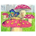 Fairy on a toadstool painting artwork